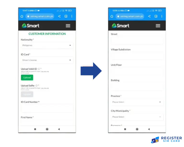 Government issued ID Register Sun Sim