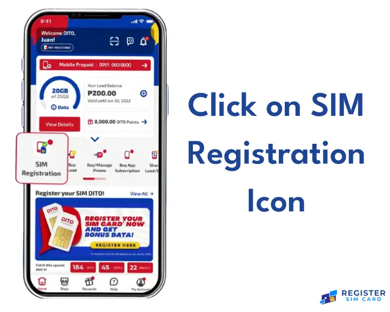 Registering via the DITO App
