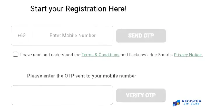 Visit TNT's SIM registration page online