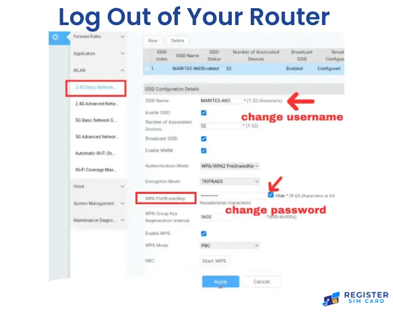 Log Out of Your Router