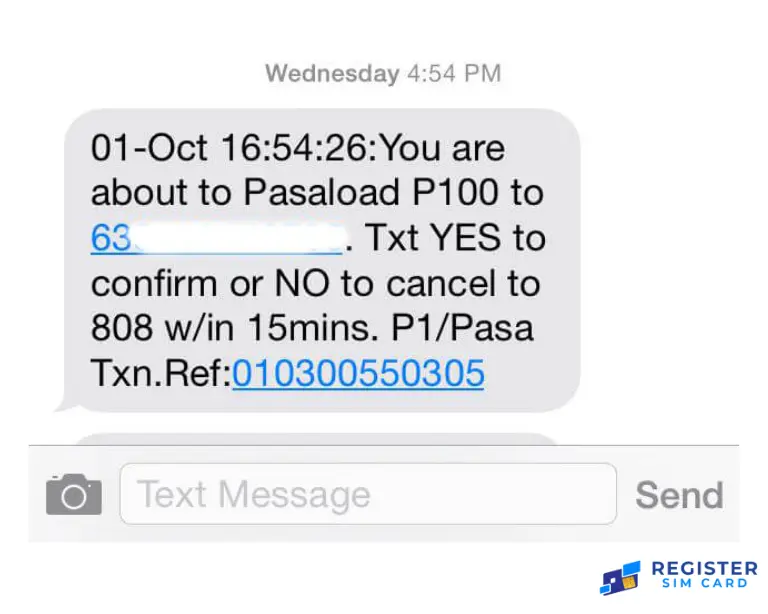 Pasaload TM via Text 808