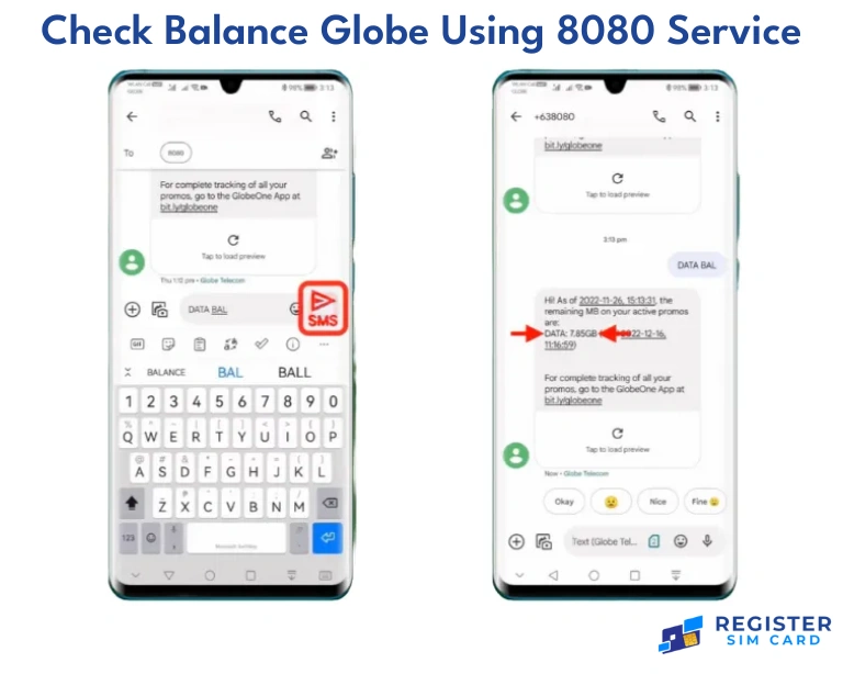 Check Balance Globe Using 8080 Service