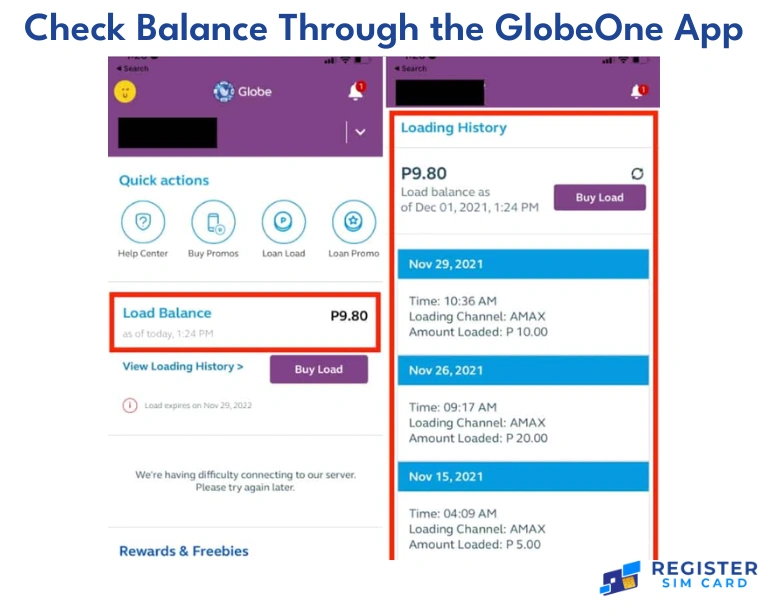 Check Balance Through the GlobeOne App