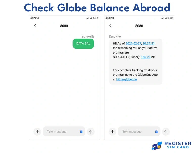 Check Globe Balance Abroad