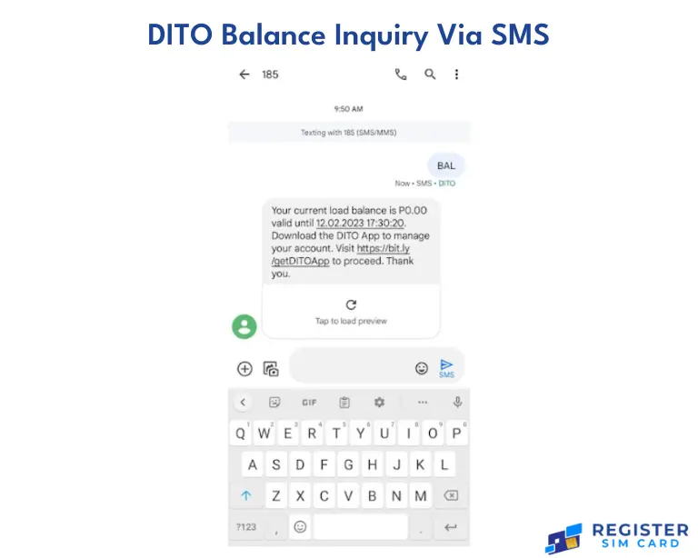 DITO Balance Inquiry Via SMS