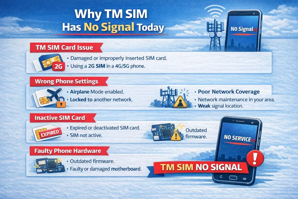 Why does TM SIM have no signal today