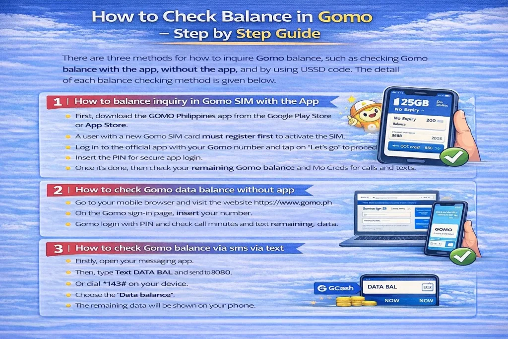 How to check balance in Gomo - Step by Step Guide